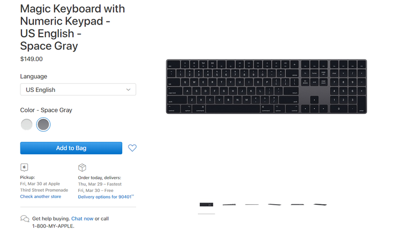 Illustration for article titled Apple Finally Starts Selling the iMac Pro's Sweet Space Gray Keyboard and Mouse